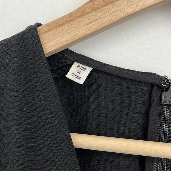 A.L.C. Mara Long Sleeve Structured Asymmetrical Hem Crepe Mini Dress - Size 10 - Picture 7 of 14